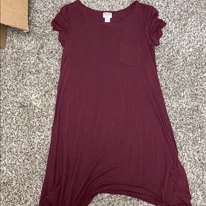 burnt red flow tshirt dress